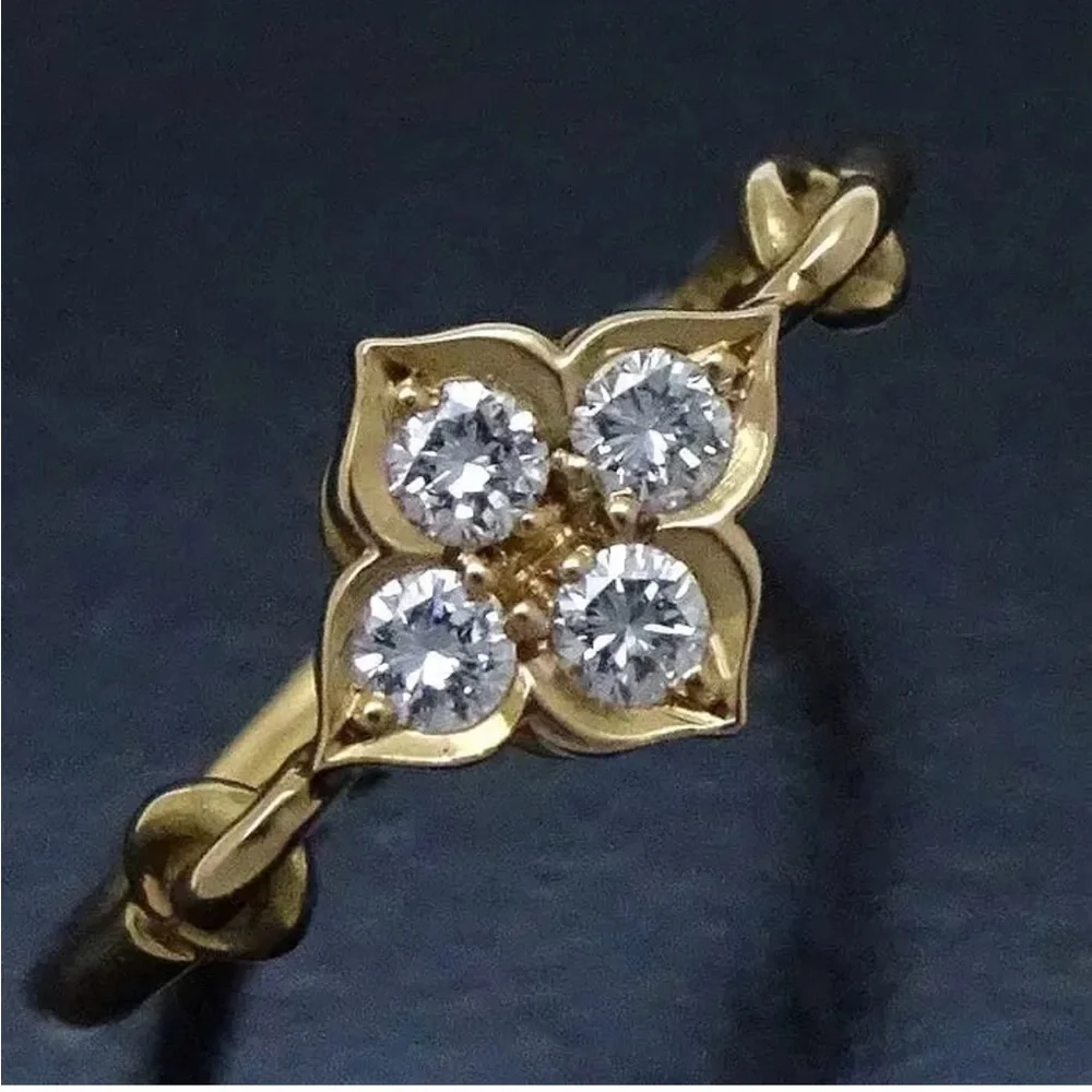 Cartier size 4.5 Hindu lotus ring- 18k gold Diamond. Authenticated! - Picture 2 of 6